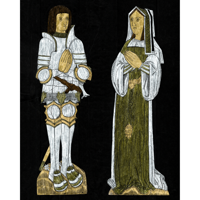 John and Anne Harwell - brass rubbing in Green, available at House de Burr